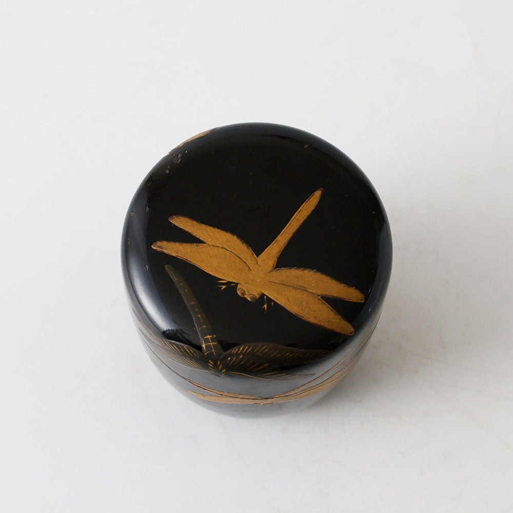 輪島塗 棗 蝶金蒔絵 上面