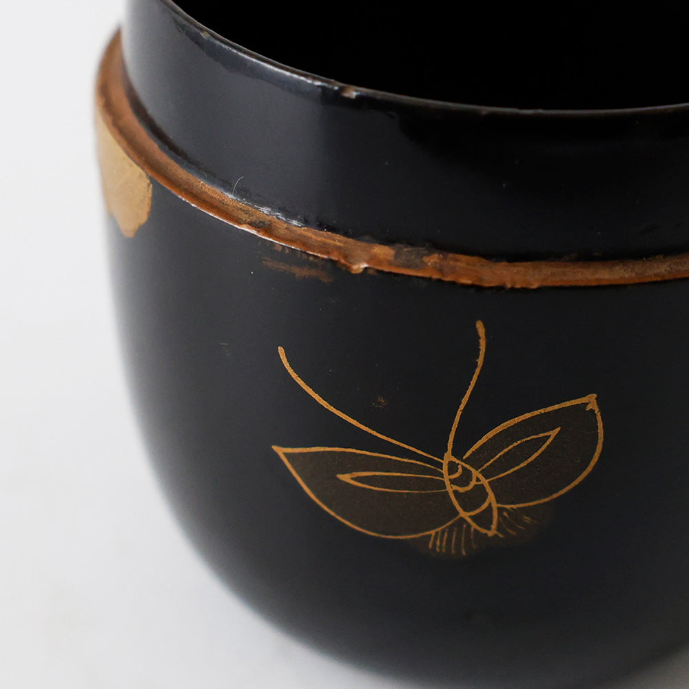 輪島塗 棗 蝶金蒔絵 拡大図