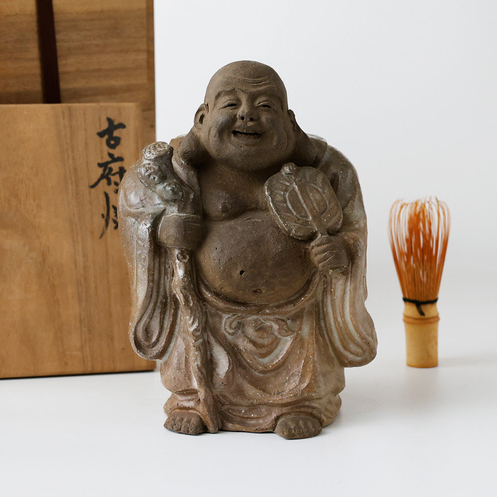 越中古府焼 布袋像 全体図