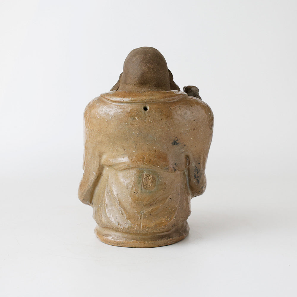 越中古府焼 布袋像 背面