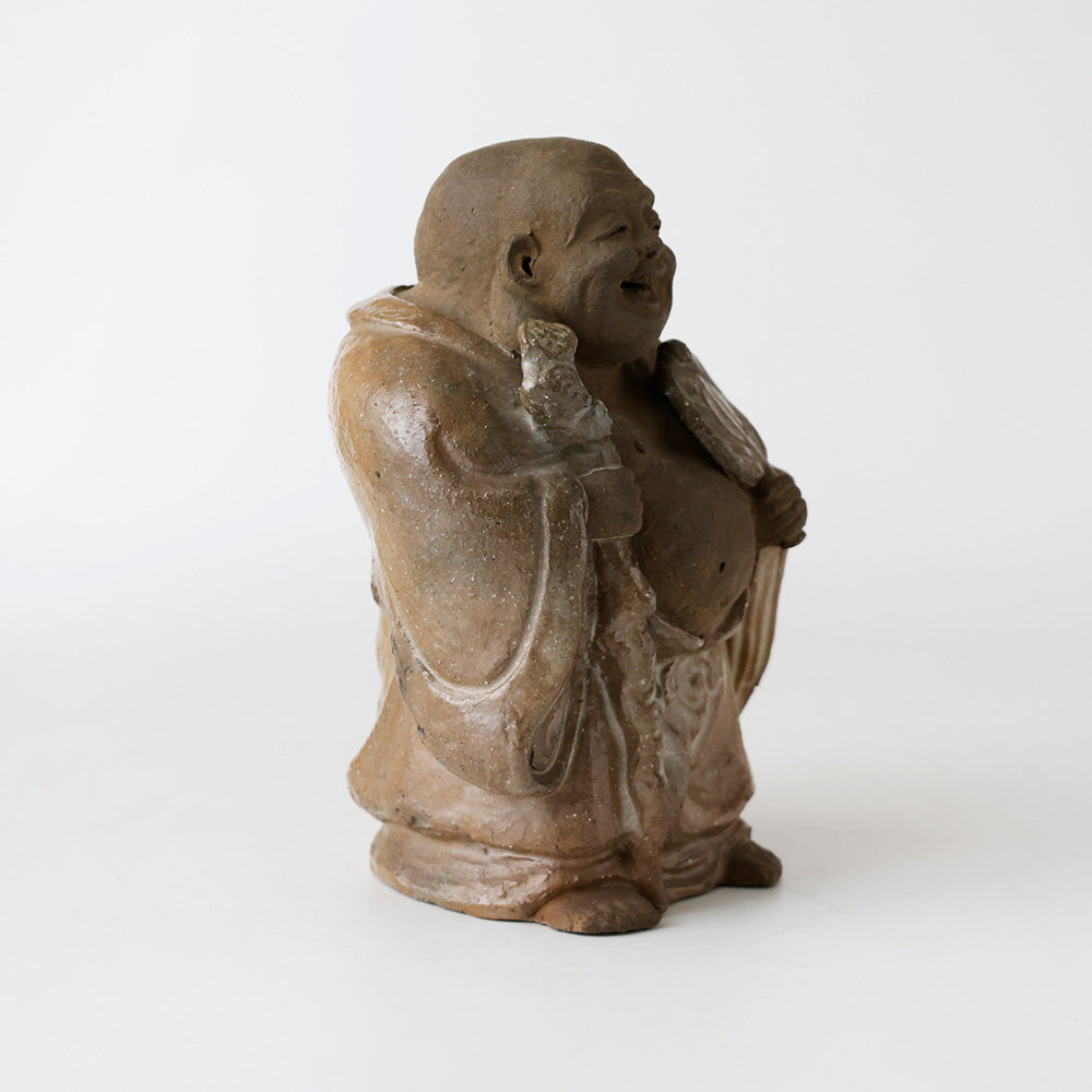 越中古府焼 布袋像 斜め