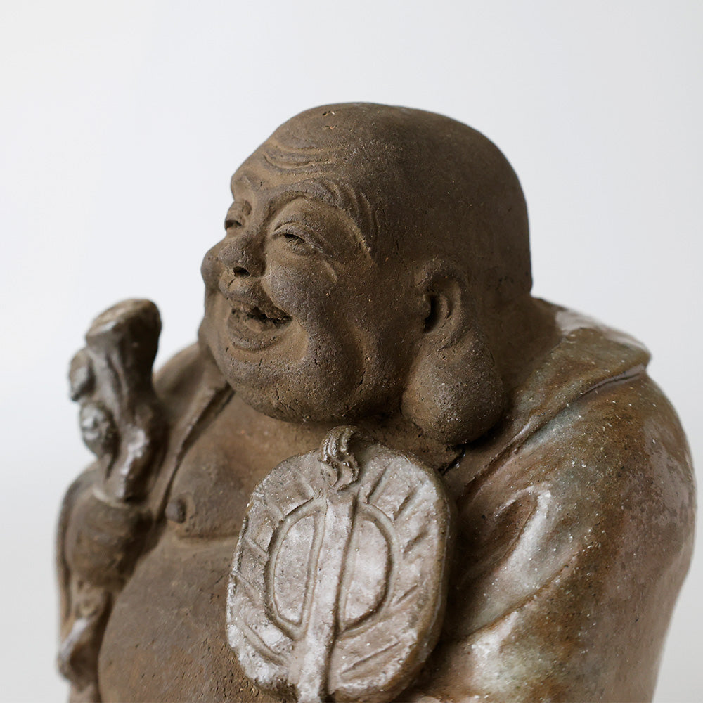 越中古府焼 布袋像 顔