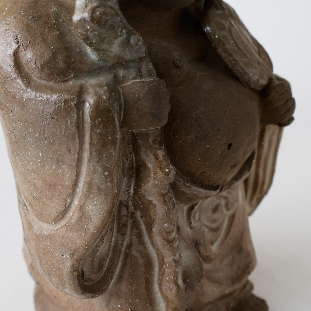 越中古府焼 布袋像 右手