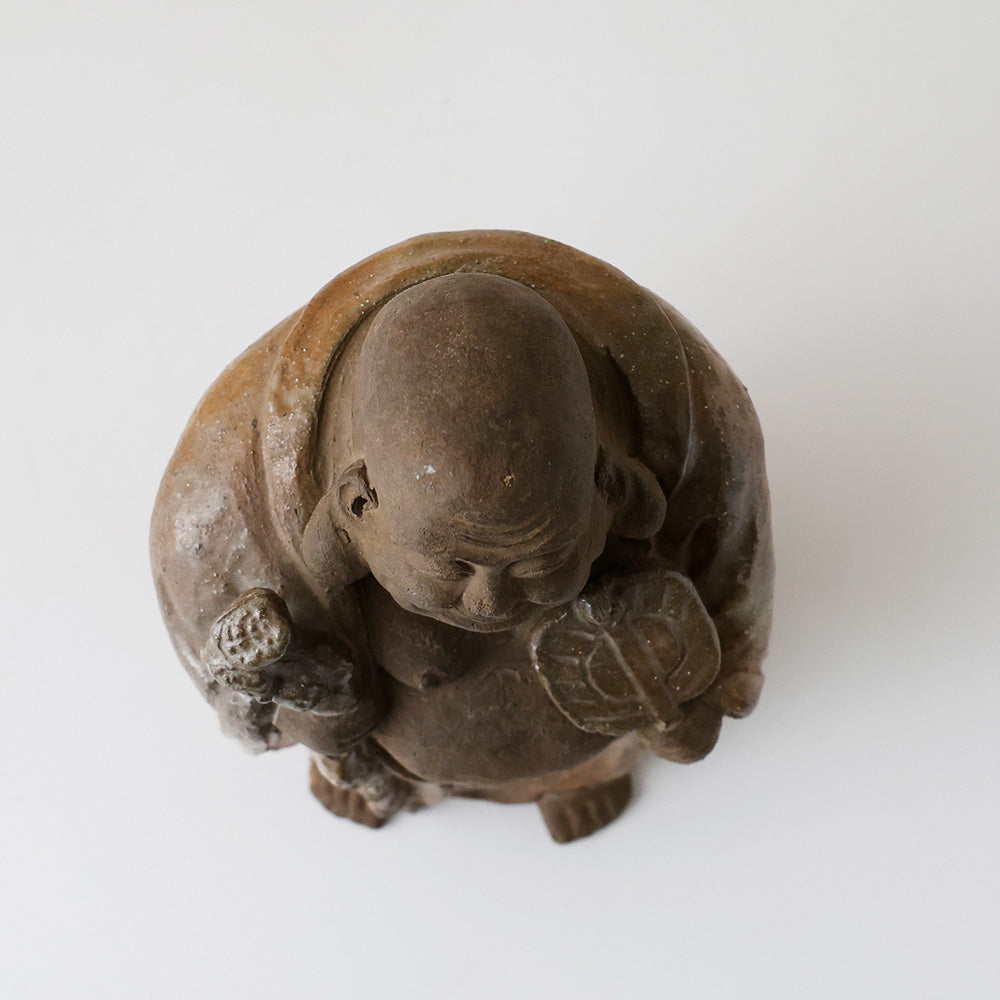越中古府焼 布袋像 上部