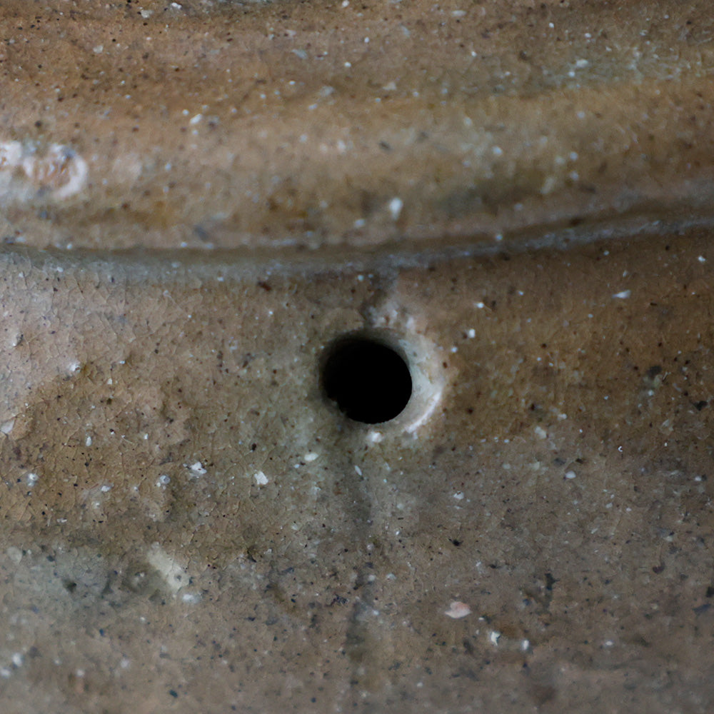 越中古府焼 布袋像 穴