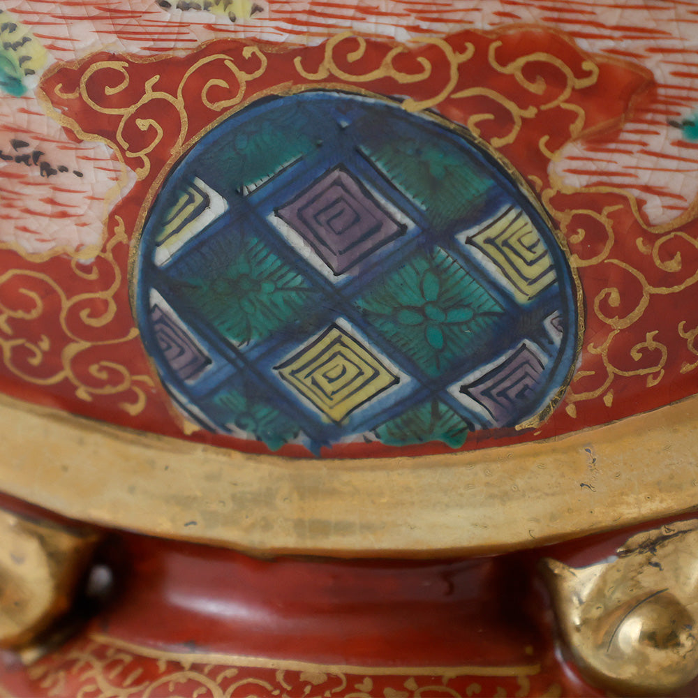 九谷焼 松下賢人図 扁平花瓶 拡大図