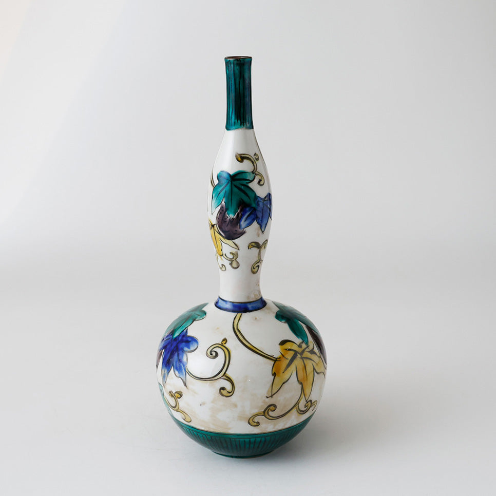 九谷焼 吉田屋写 瓢箪形花入 正面