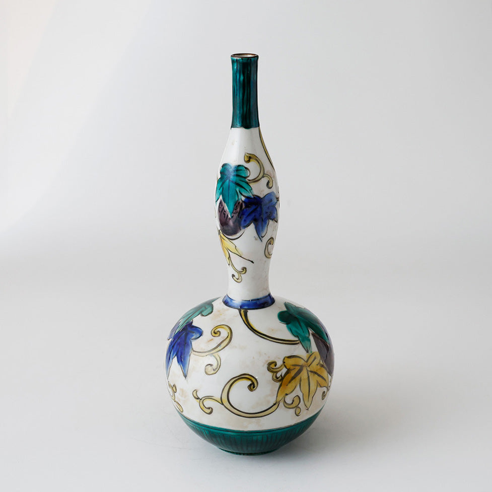 九谷焼 吉田屋写 瓢箪形花入 側面