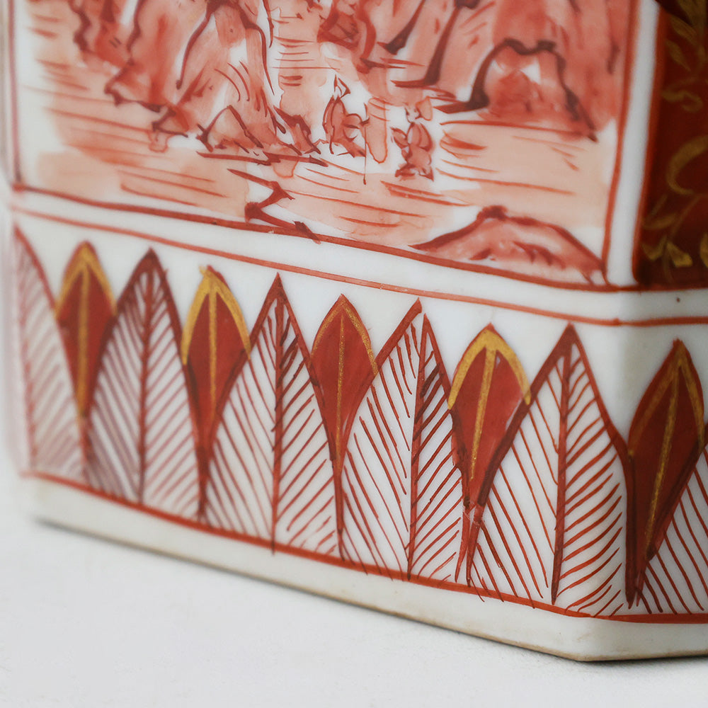 九谷焼 赤絵金彩 水注 拡大図