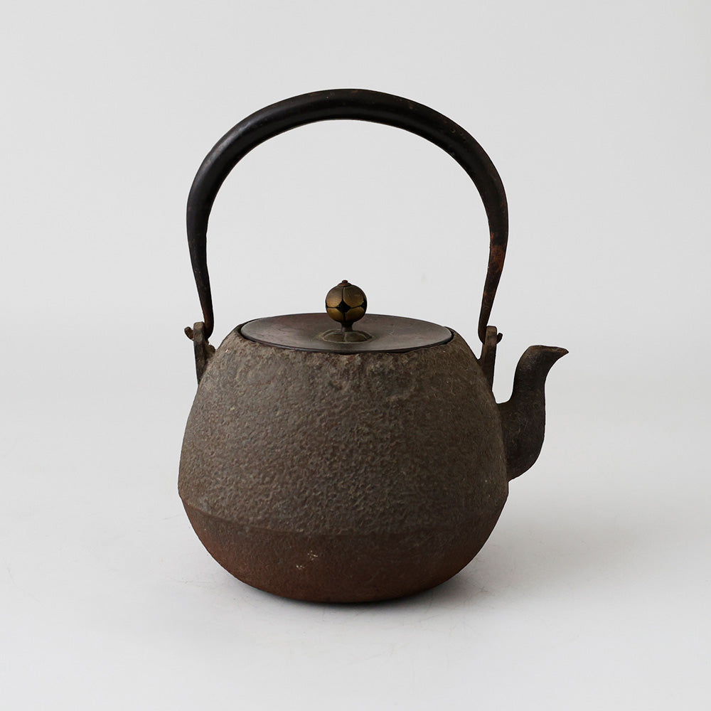 平宝珠形 白肌 鉄瓶 側面