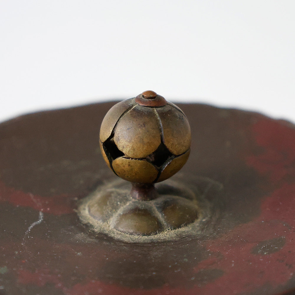 平宝珠形 白肌 鉄瓶 クチナシつまみ