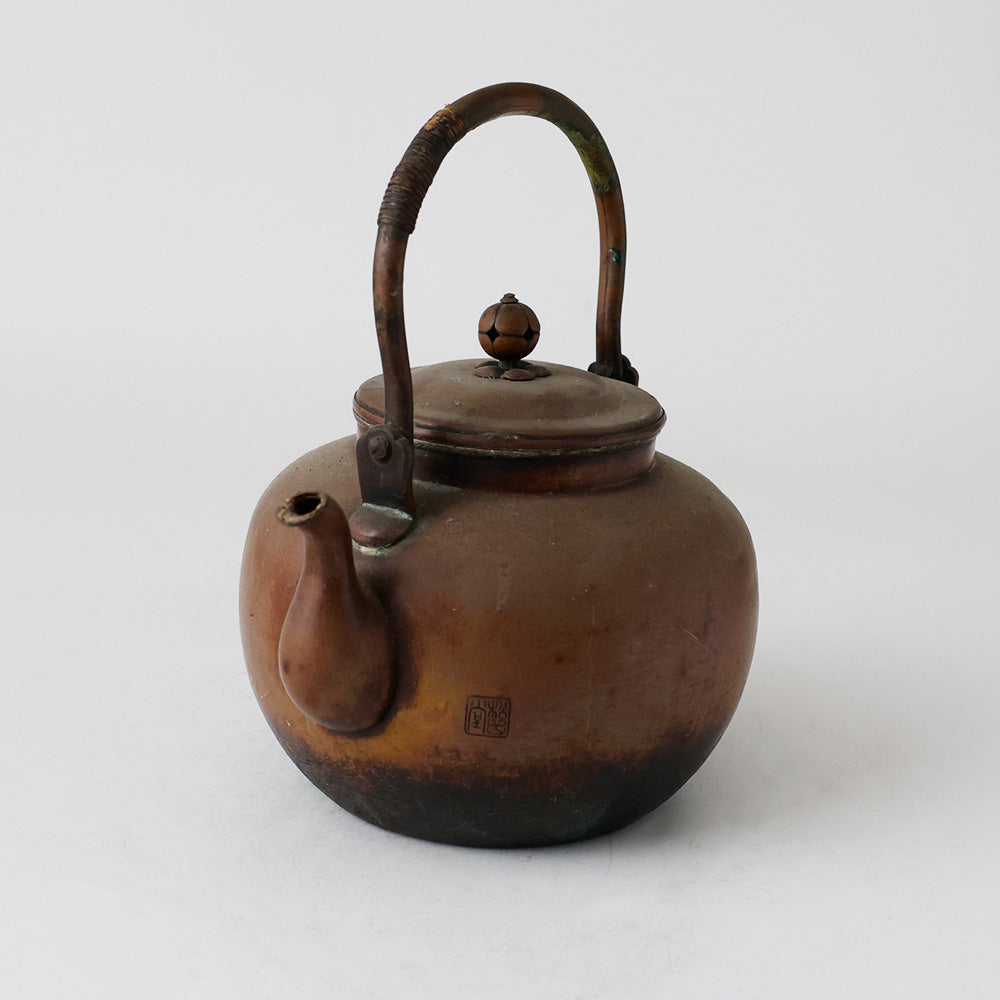 斑紫銅製 銅瓶 水注 正面