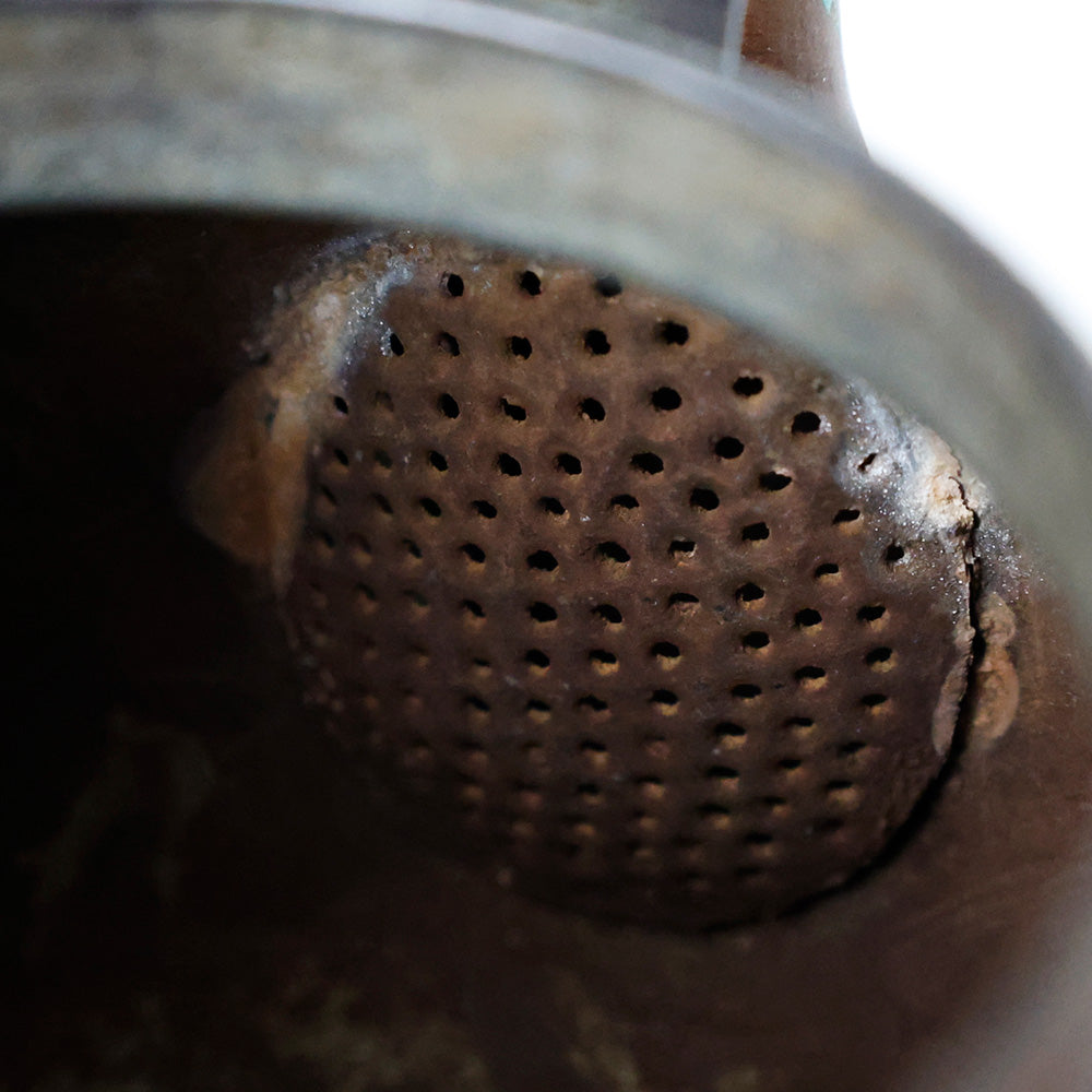 斑紫銅製 銅瓶 水注 茶こし