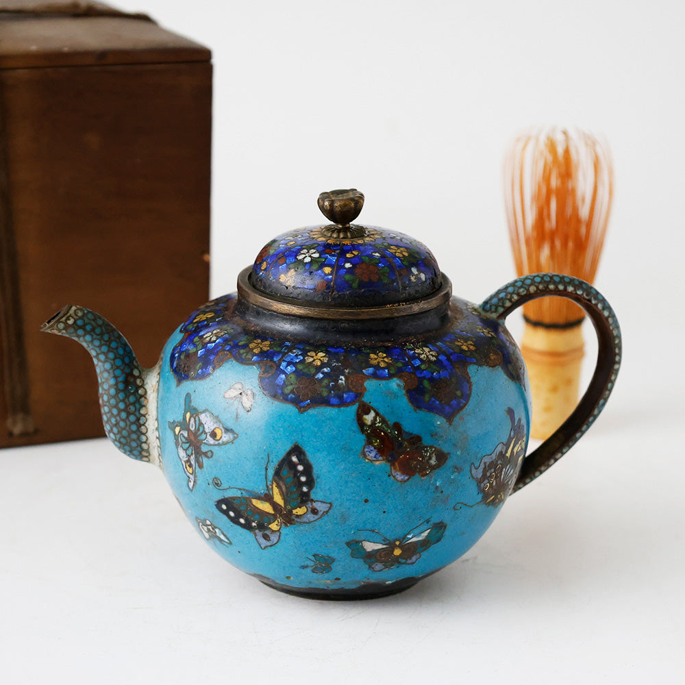 中国古玩 景泰藍 急須 全体図