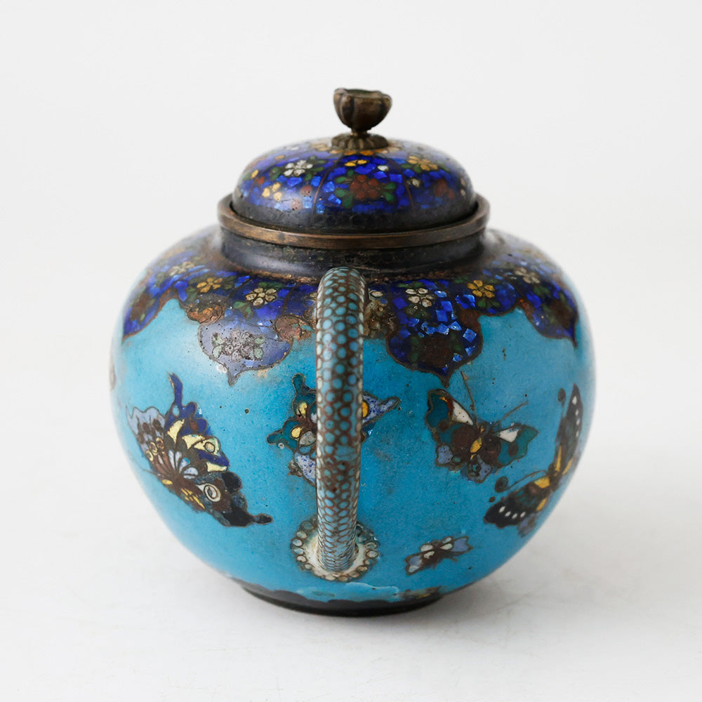 中国古玩 景泰藍 急須 背面