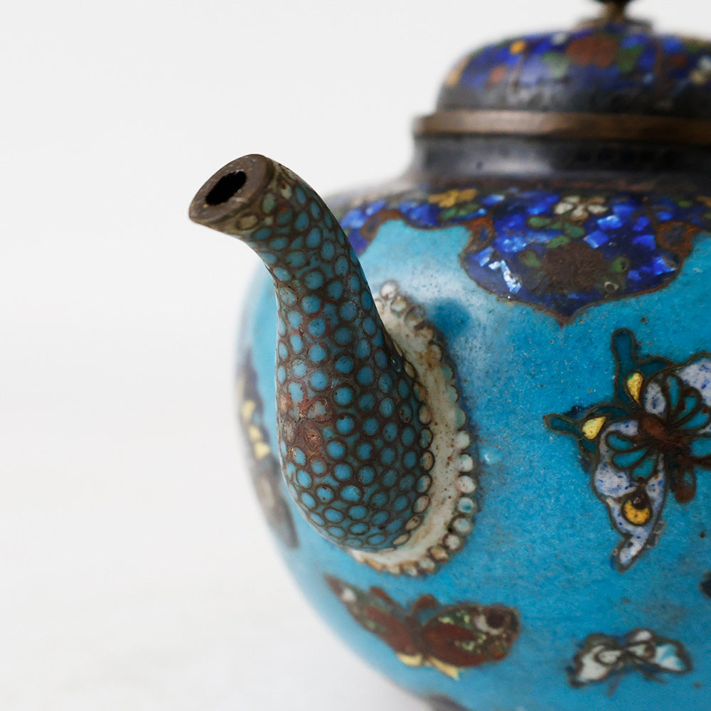 中国古玩 景泰藍 急須 注ぎ口