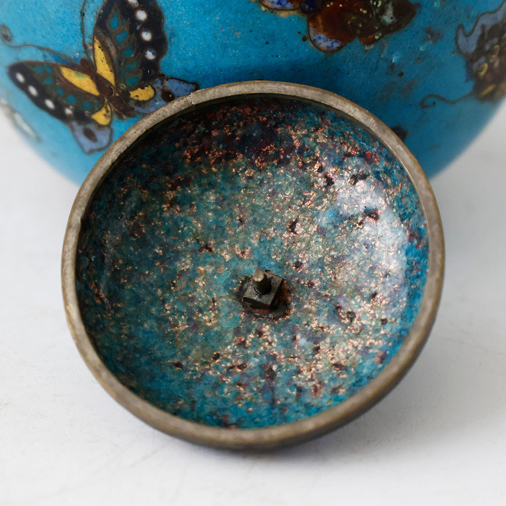 中国古玩 景泰藍 急須 蓋裏