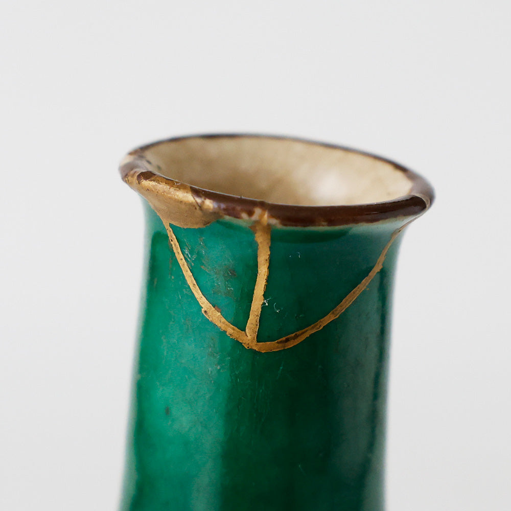 青手古九谷 徳利 金継ぎ