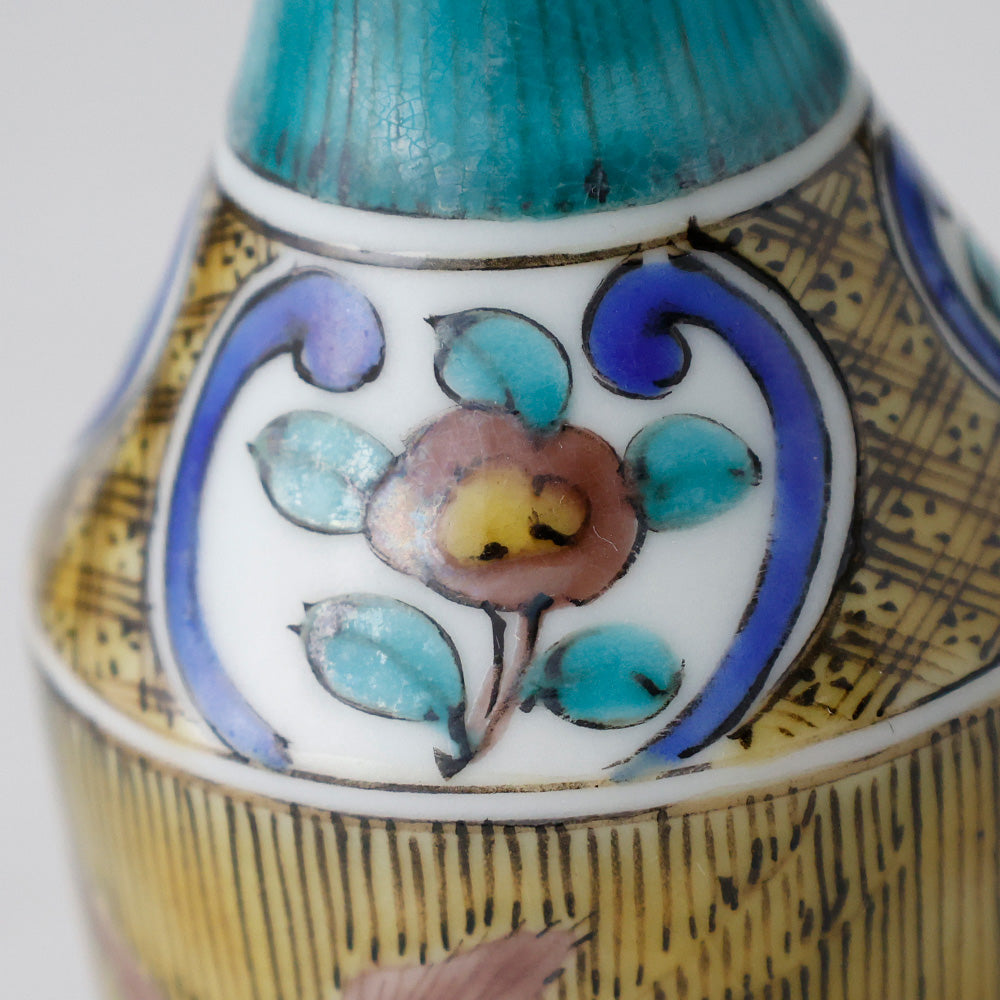 浅蔵五十吉作 青九谷焼写絵 徳利 拡大図