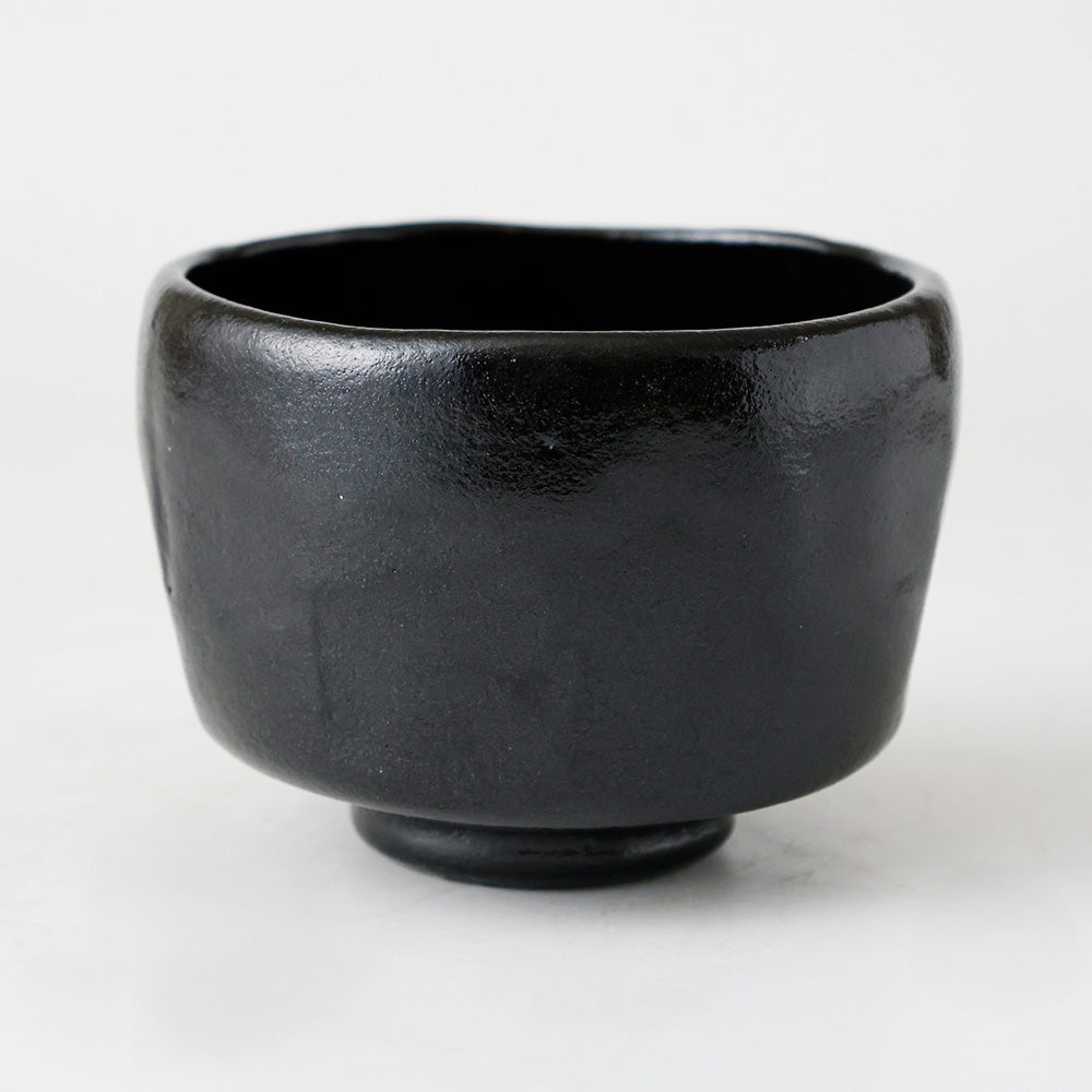 未使用 黒茶碗 側面