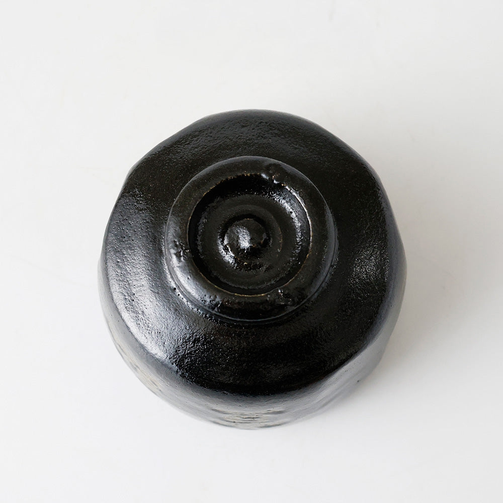 未使用 黒茶碗 底面