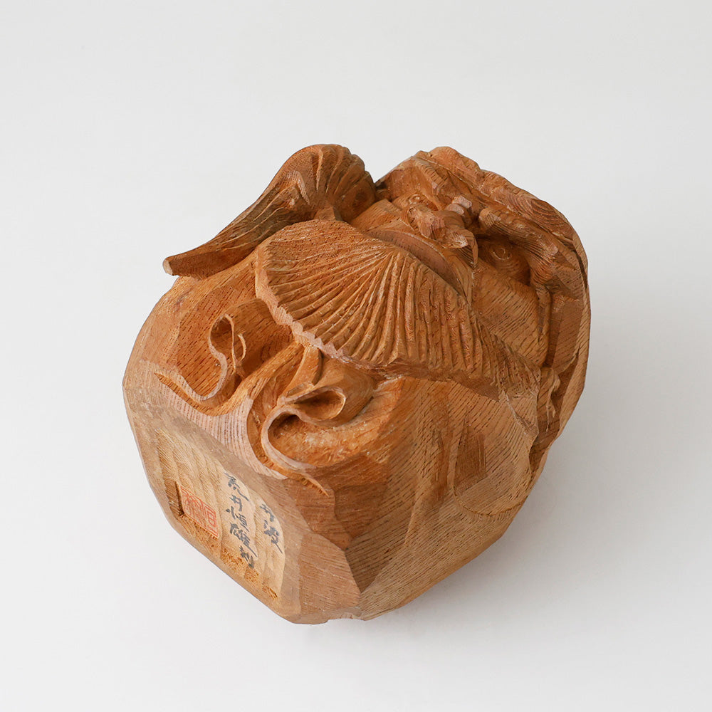 井波彫刻 達磨像 荒井恒雄刻 倒した図