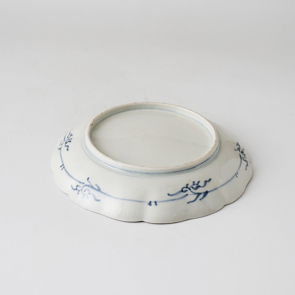 古伊万里 柿右衛門様式 輪花皿 伏せた構図