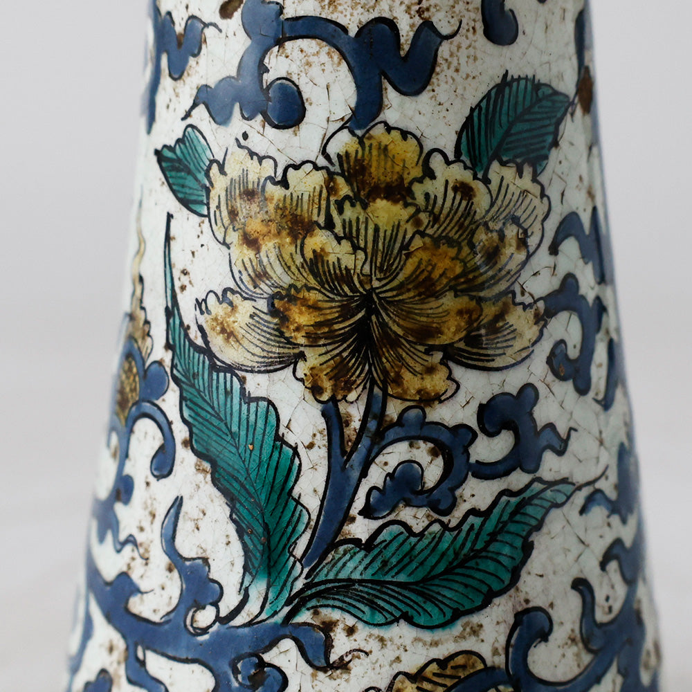 花瓶 九谷焼 幕末明治 花唐草文 拡大図