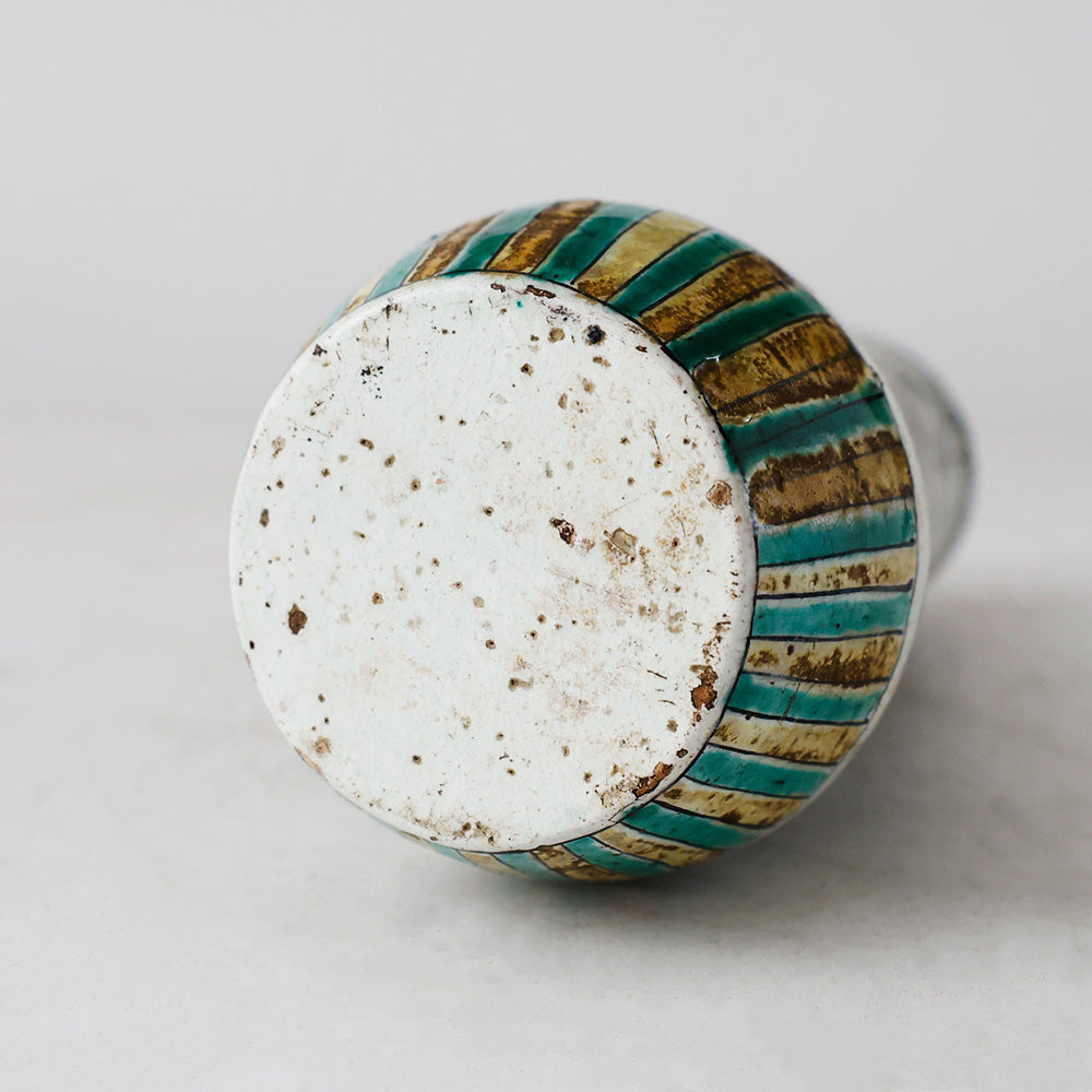 花瓶 九谷焼 幕末明治 花唐草文 底面