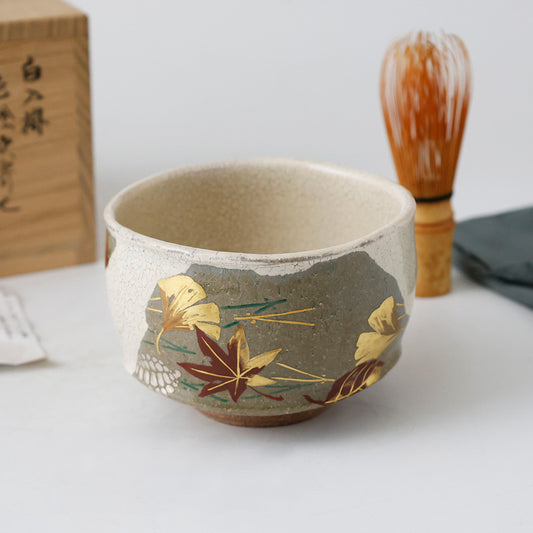 水無月窯 白入掛 茶碗 全体図