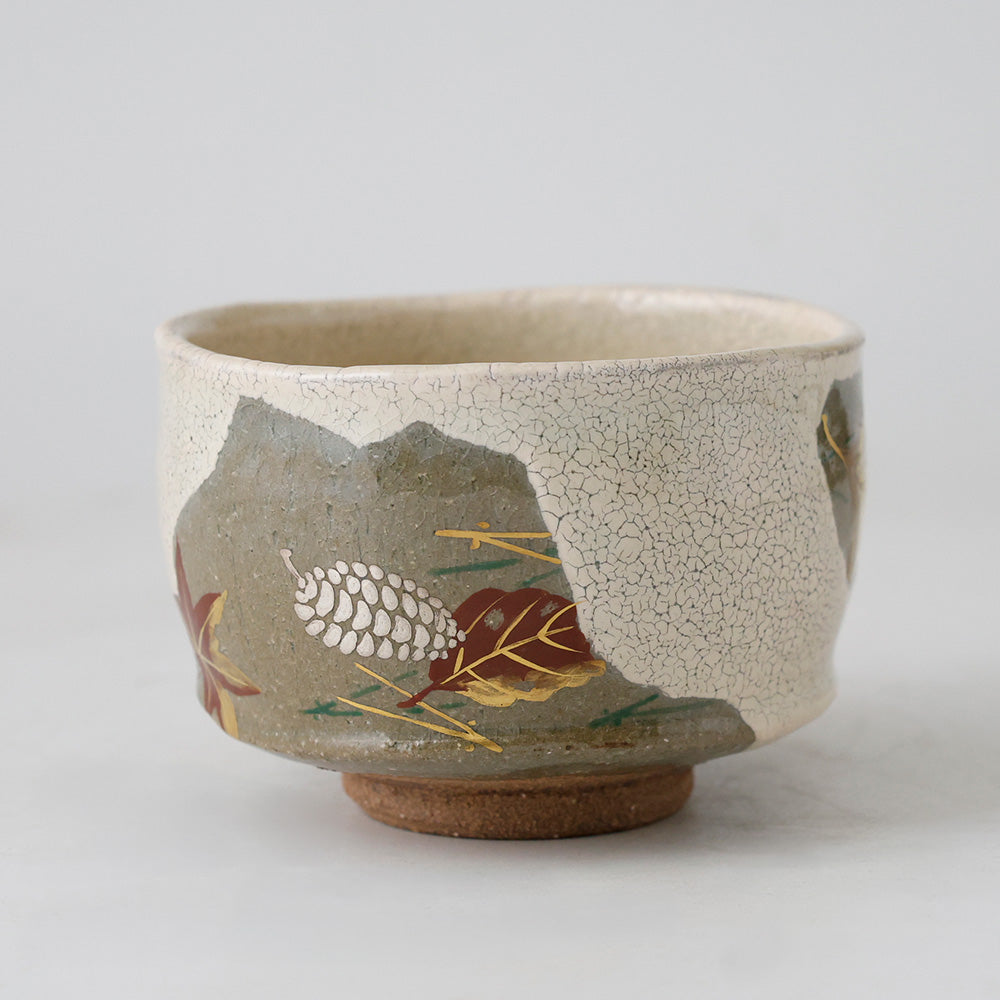 水無月窯 白入掛 茶碗 側面