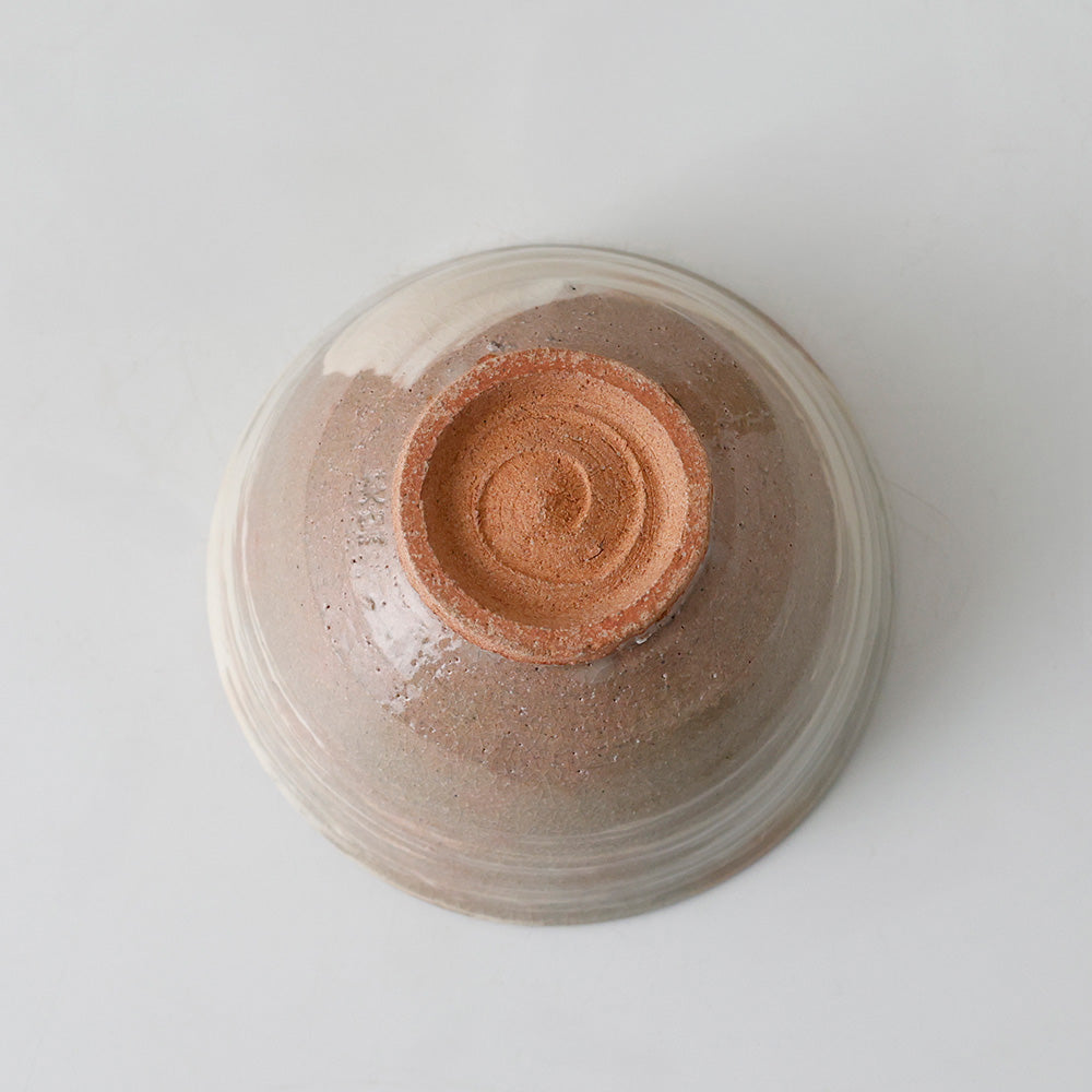 紀州焼 刷毛目 茶碗 底面