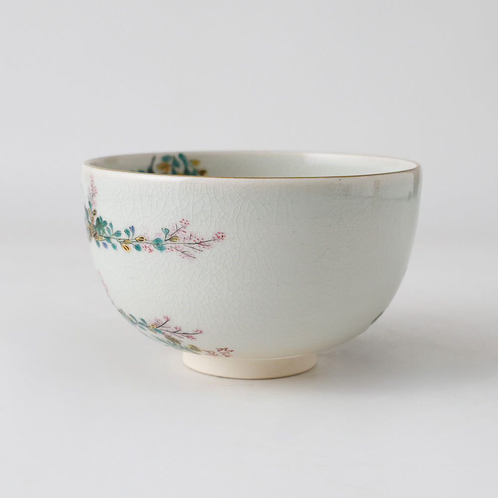 九谷 末川泉山 庄三写 色絵金彩 草花 茶碗 共箱 共布 栞 茶道具 Amazon