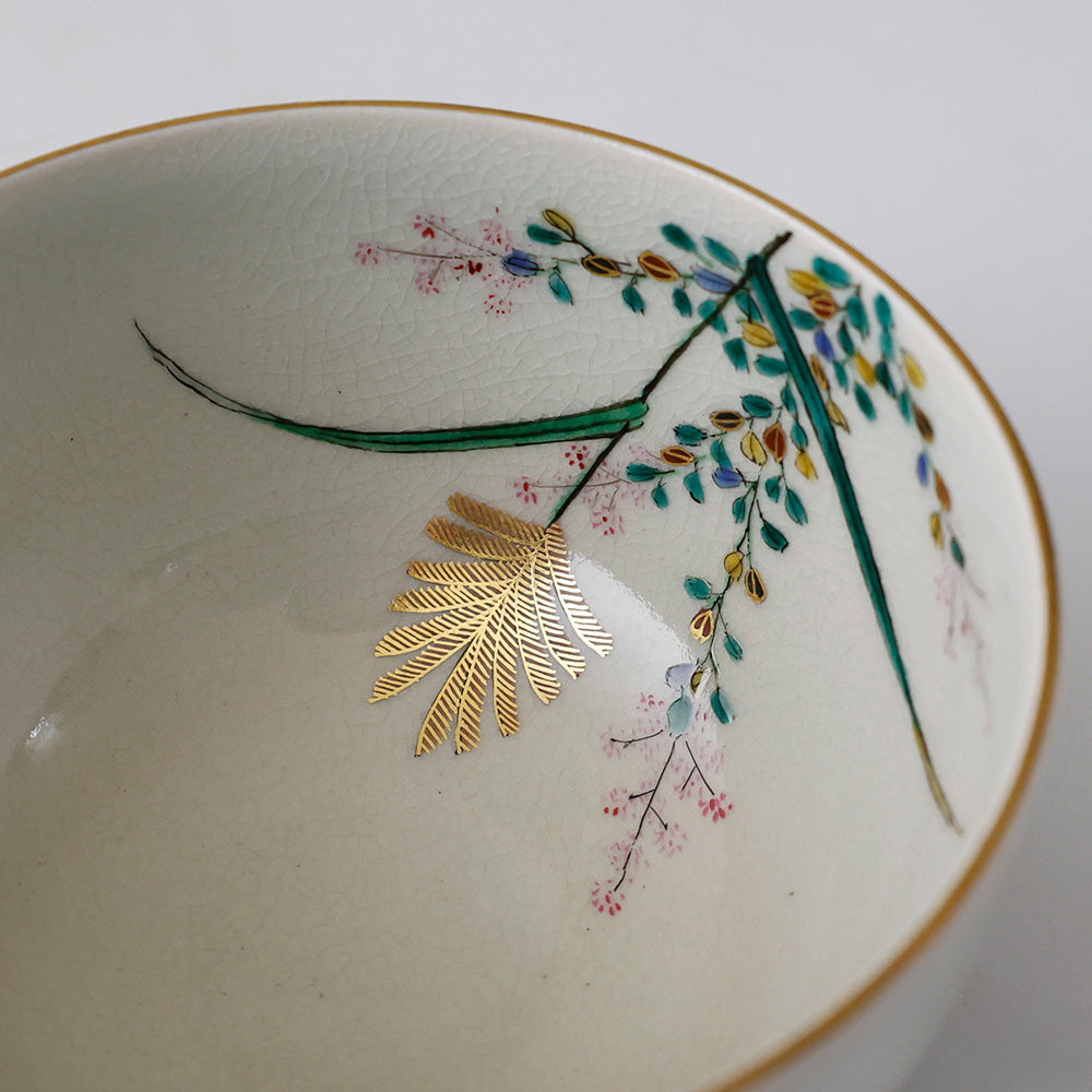 茶道具　九谷焼　末川泉山造　庄三風　色絵　山水文　香合　共布共箱　V　R5946 九谷 末川泉山 茶碗 – EIKI Re:Finds